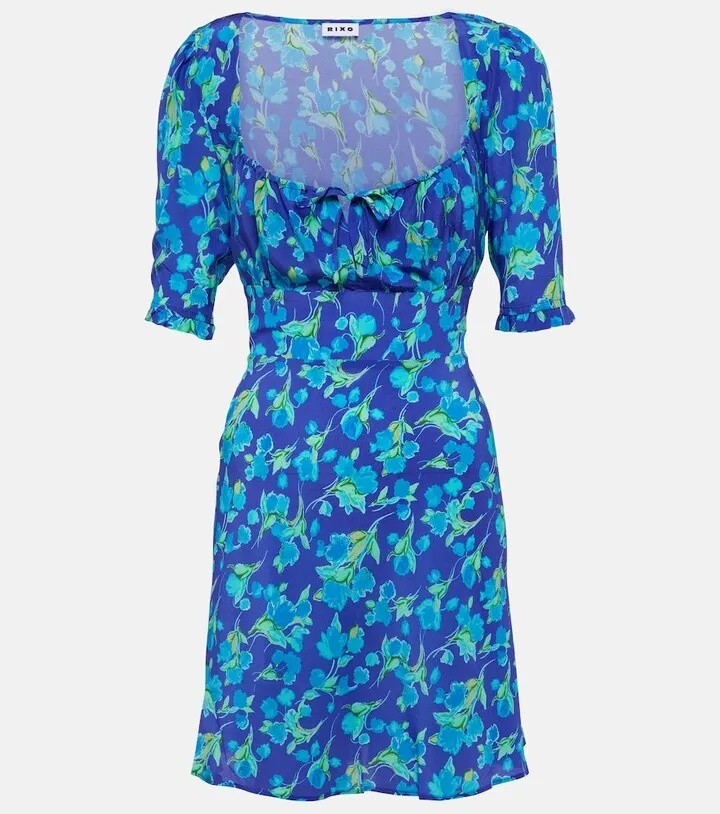 Lilita printed silk georgette minidress