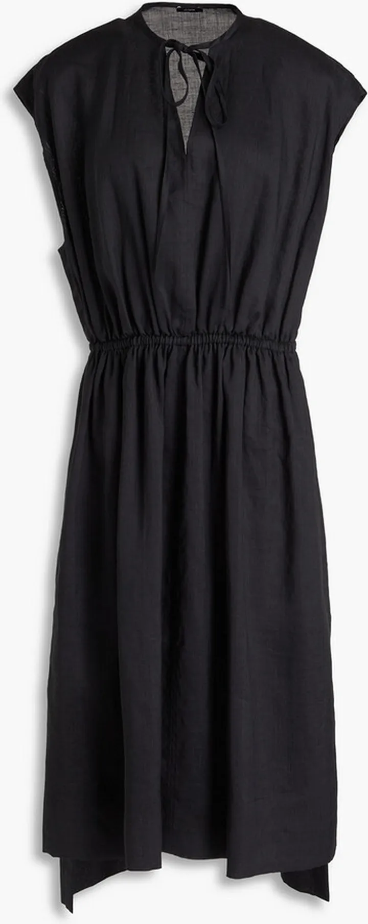Delcie gathered ramie-voile midi dress