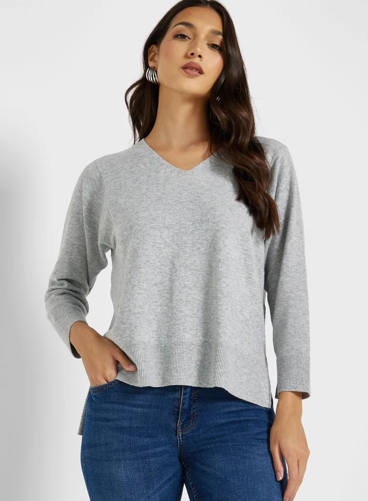 V-Neck Knitted Jumper
