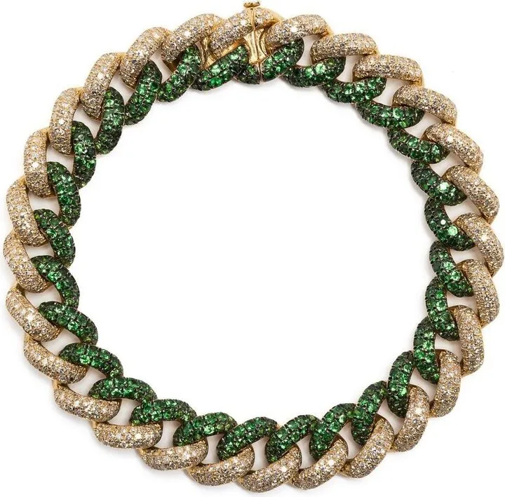 18kt Yellow Gold Diamond Chain-Link Bracelet