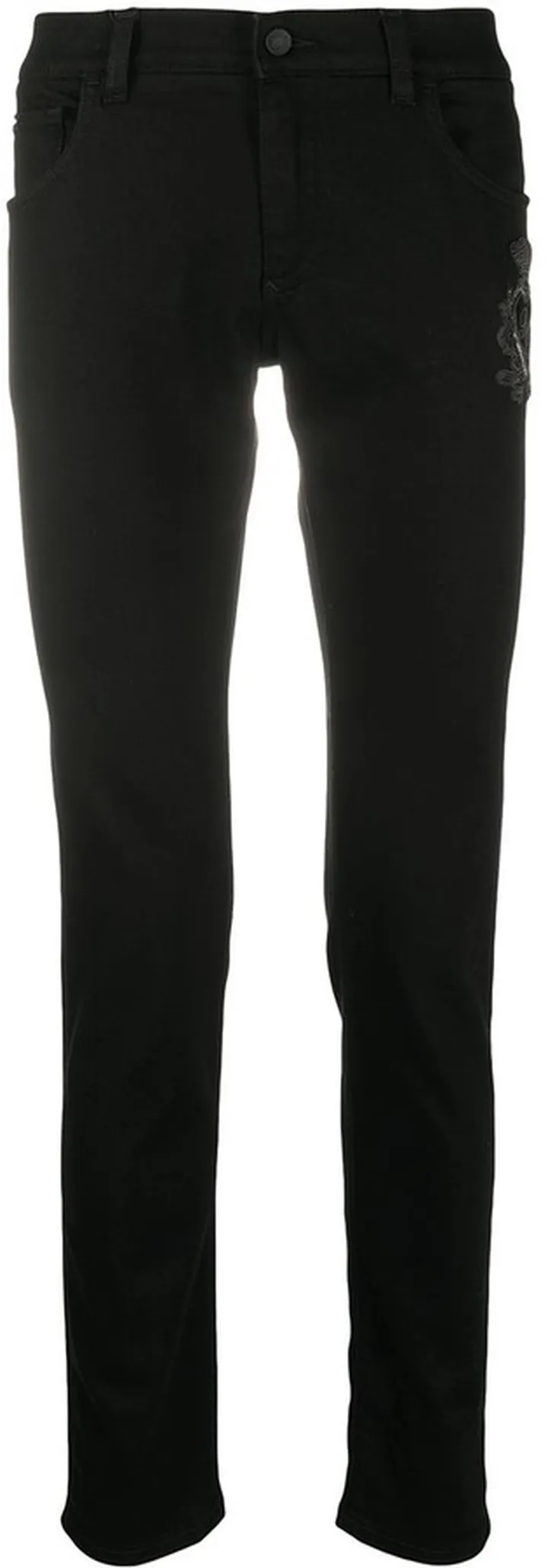 Skinny Jeans With Logo Embellishment