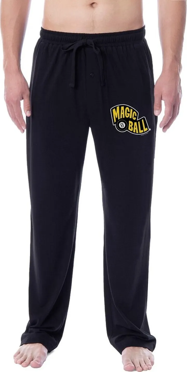 Mattel Mens' Classic Magic 8-Ball Toy Retro Vintage Sleep Pajama Pants (Medium) Black