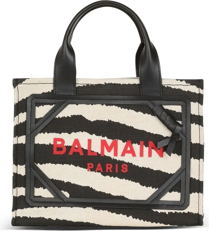 Black B-Army 42 Zebra Print Tote Bag