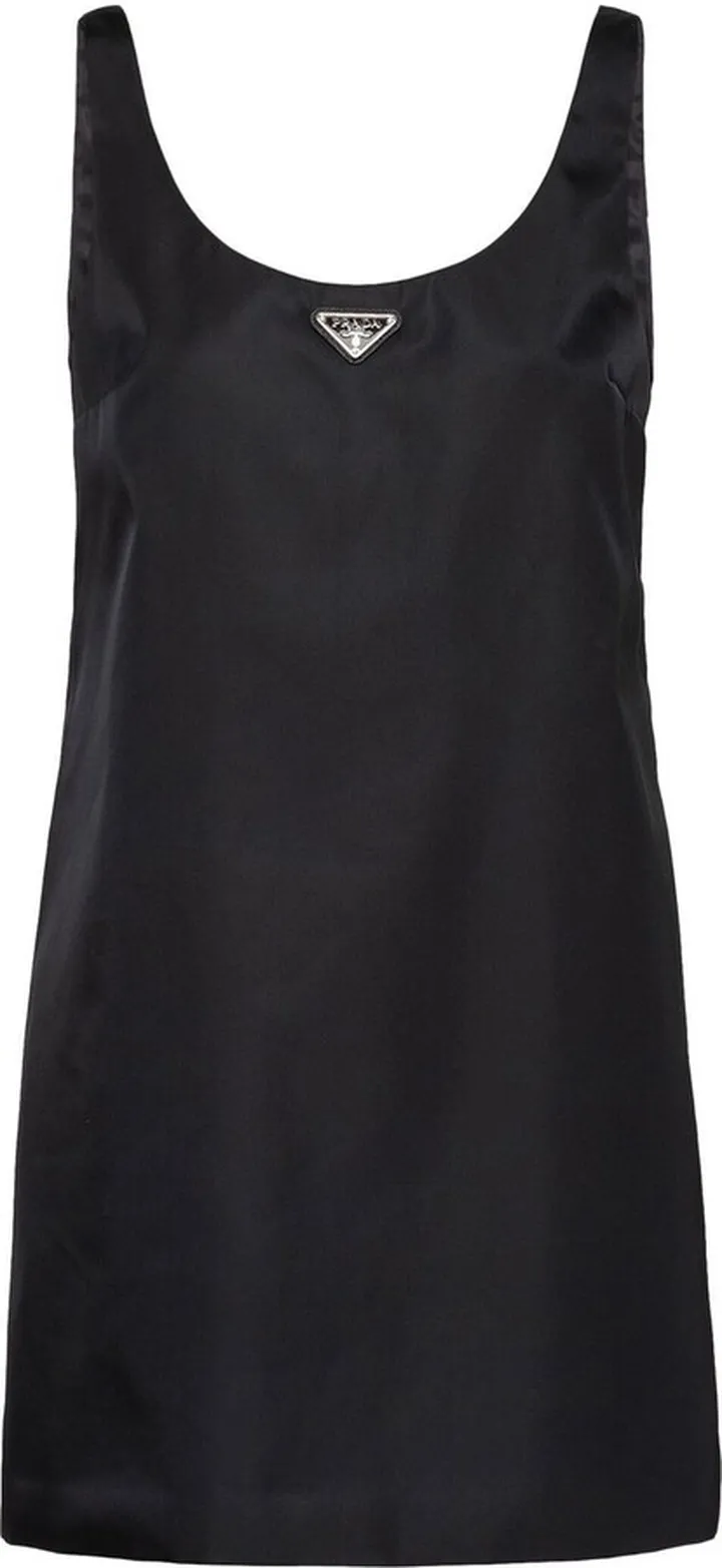 Re-Nylon logo plaque minidress
