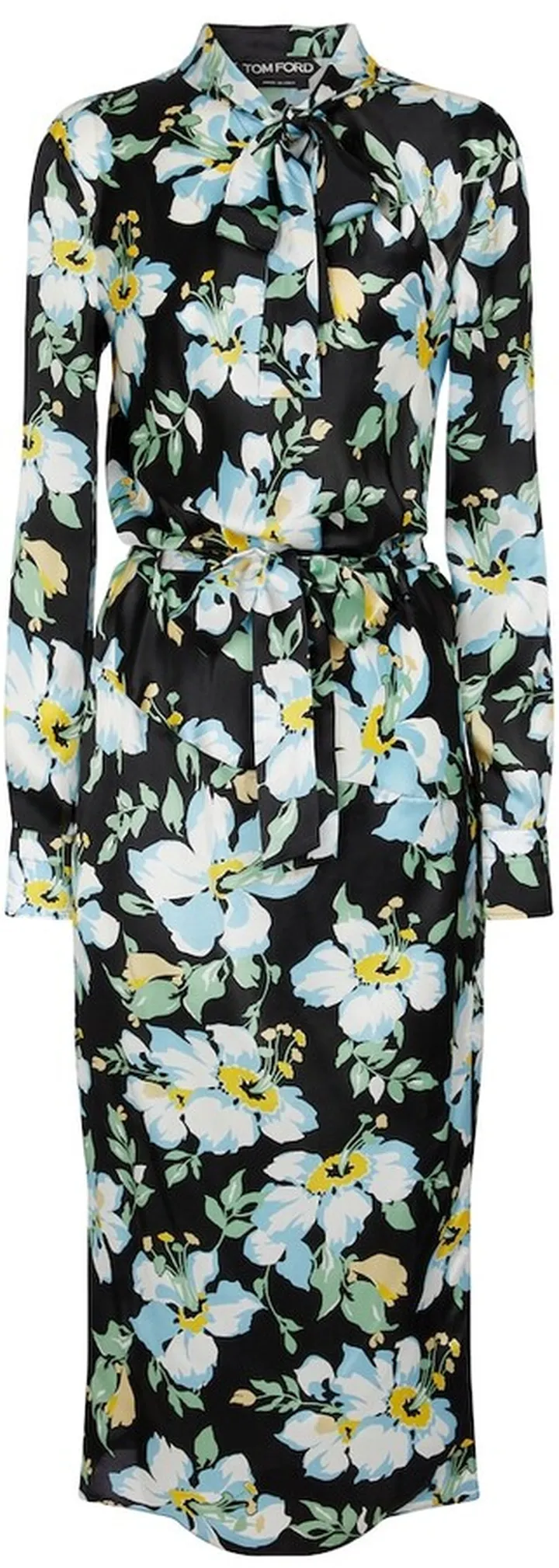 Floral silk midi dress