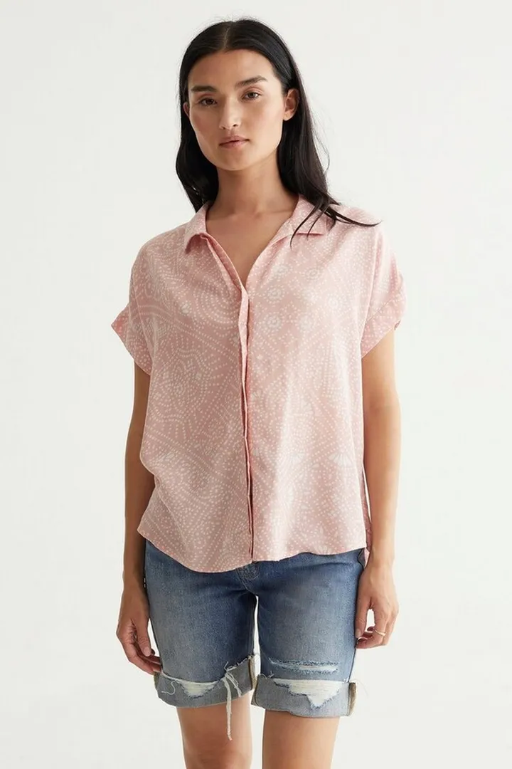 Short Sleeve Tie Front Shirt