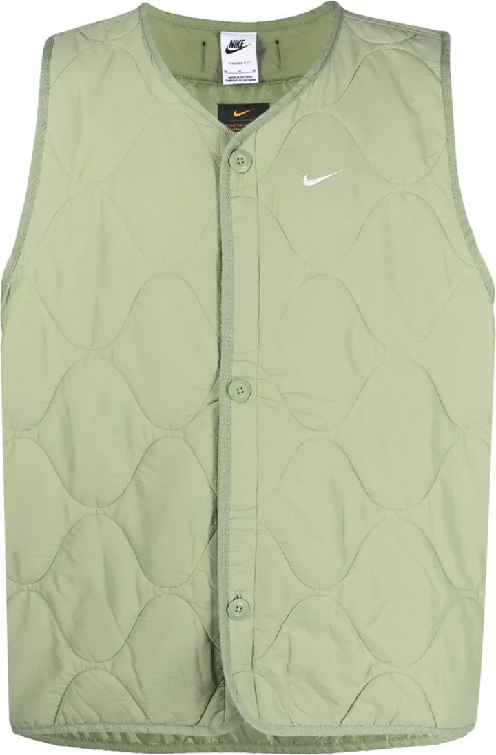Embroidered-Logo Quilted Gilet