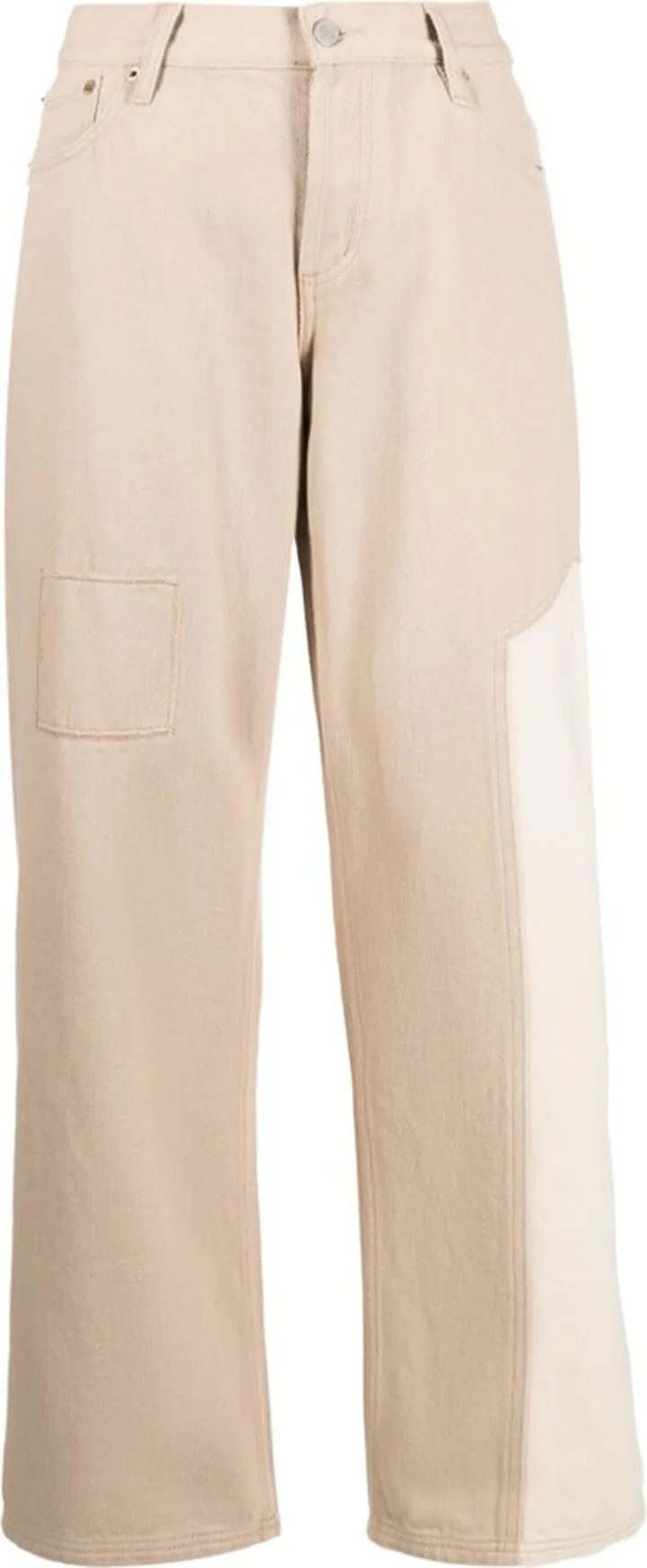Neutral Skater Panelled Wide-Leg Jeans