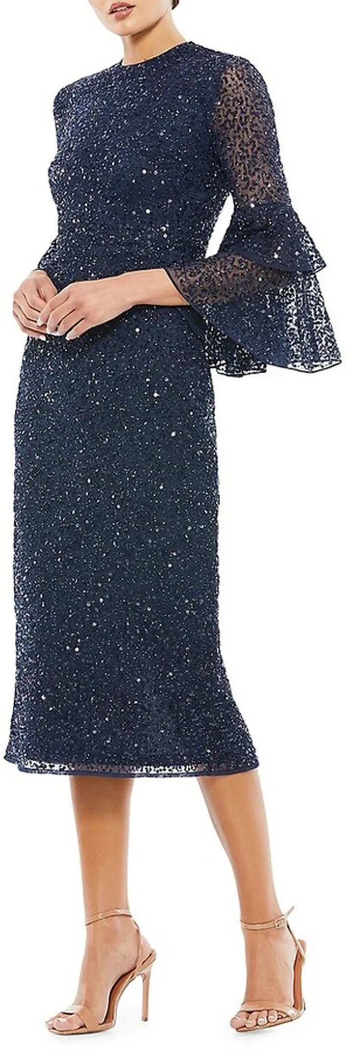 Beaded Tiered Cuffs Dress