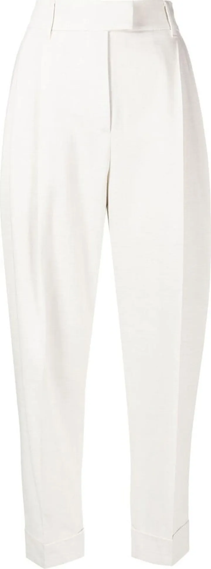 High-Waisted Cropped Tailored Trousers