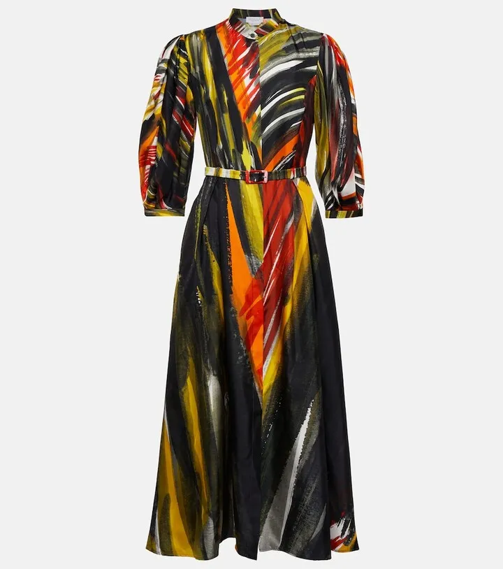 Dexter printed silk maxi dress