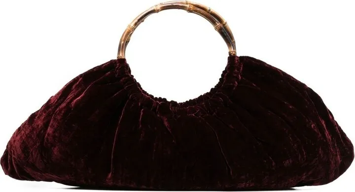 Velvet Ruched Shoulder Bag