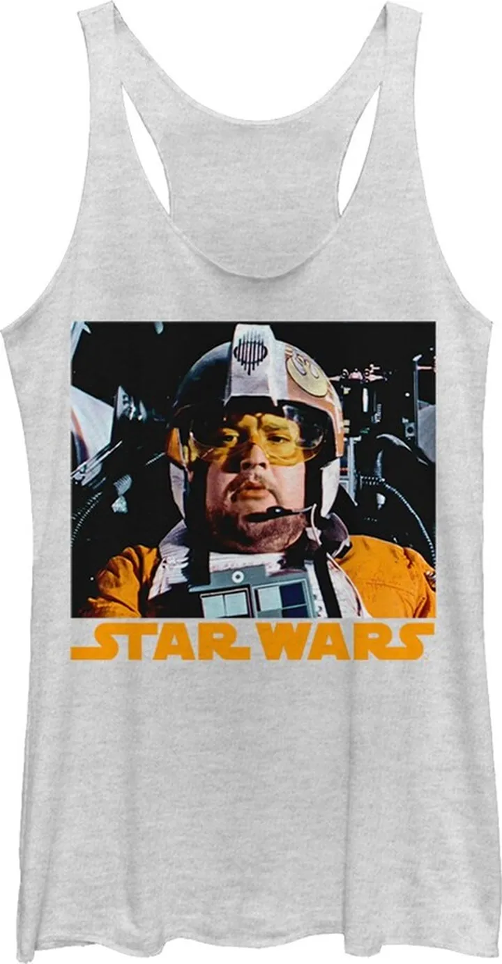 Women's Star Wars Jek Tono Porkins Racerback Tank Top - White Heather - X Large