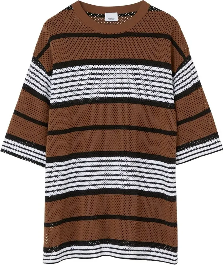 stripe-print oversized T-shirt