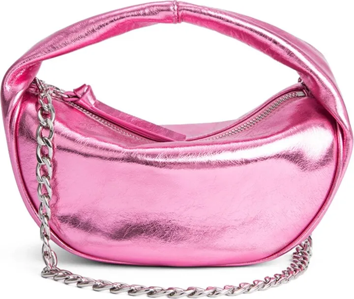 Baby Cush Metallic Leather Top Handle Bag