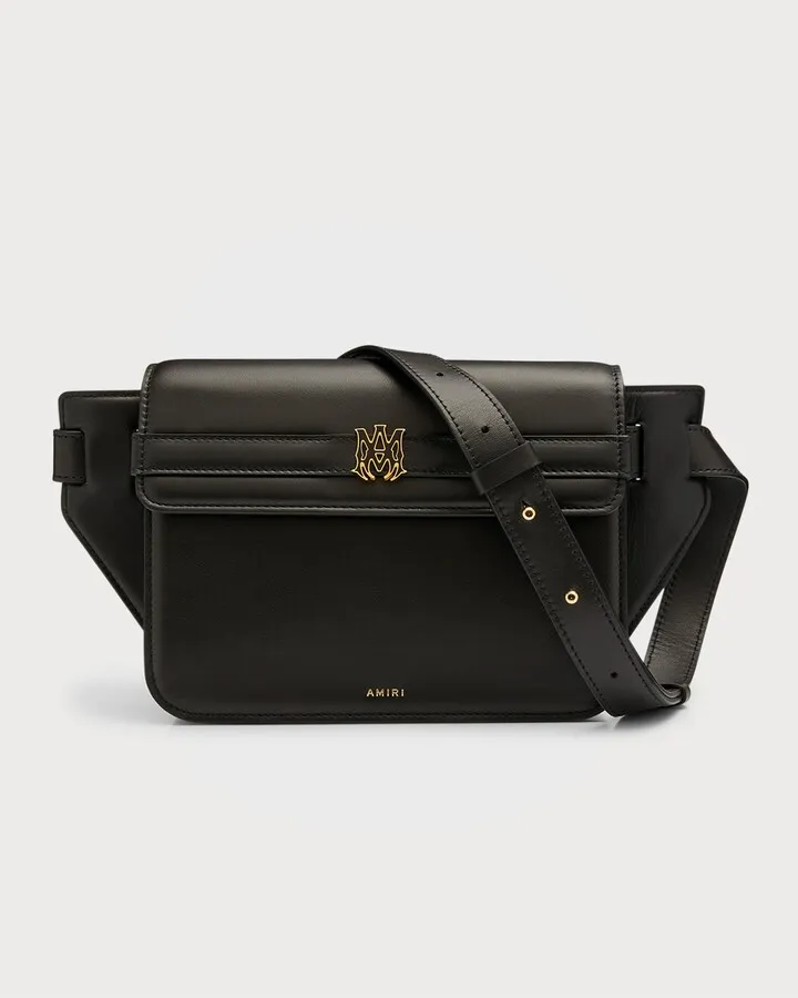 Men's MA-Logo Leather Crossbody Bag