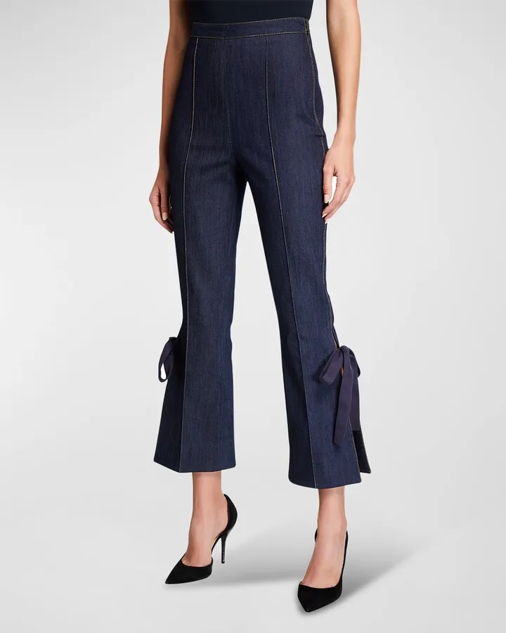 Lou Side-Split Denim Pants