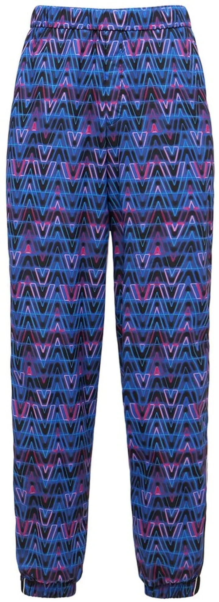 V Neon optical print nylon track pants