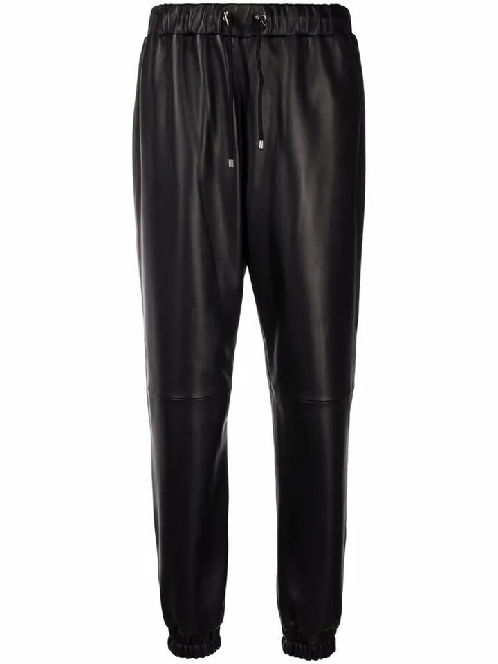 Leather Tapered Trousers