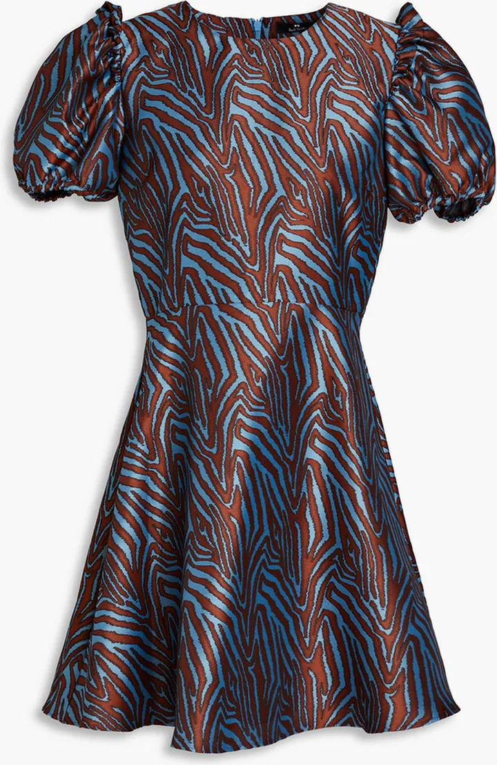 Gathered jacquard mini dress