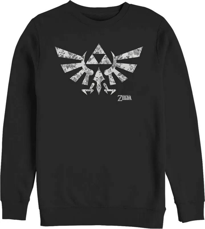 Men's Nintendo Flower Triforce Sweatshirt - Black - 2X Large