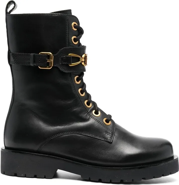 Leather Lace-Up Boots