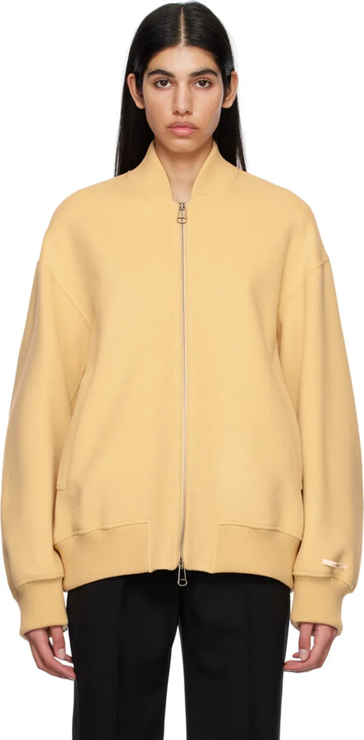 Sportmax Yellow Double-Faced Bomber Jacket