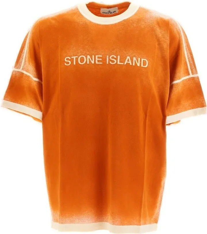 Stone Island Logo Printed Crewneck T-Shirt