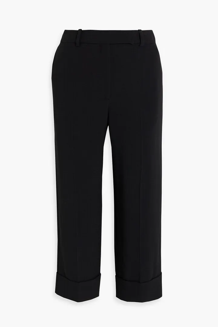 Cropped crepe straight-leg pants