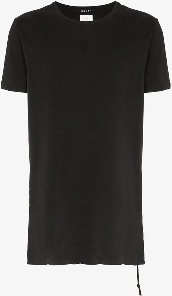 Black Seeing Lines Cotton T-Shirt