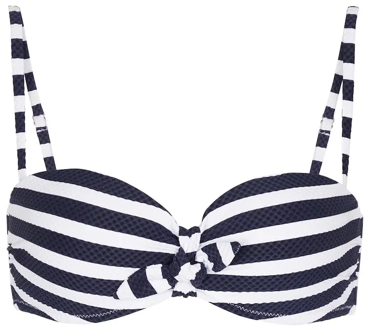 Bow striped bikini top