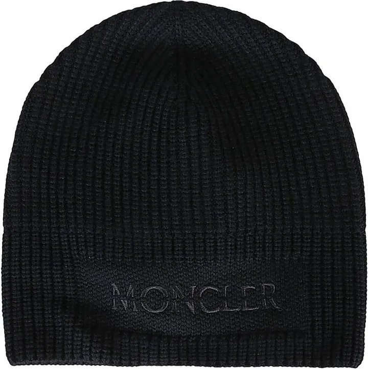Moncler Logo Embroidered Ribbed Beanie