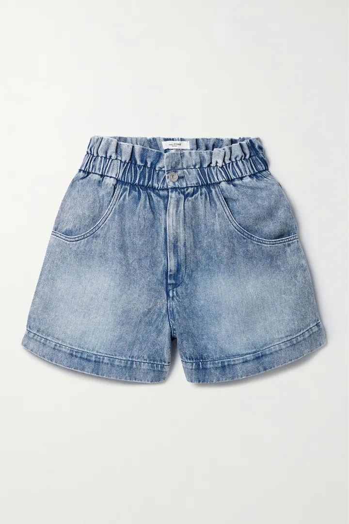 Isabel Marant Étoile - Titea Gathered Denim Shorts - Blue