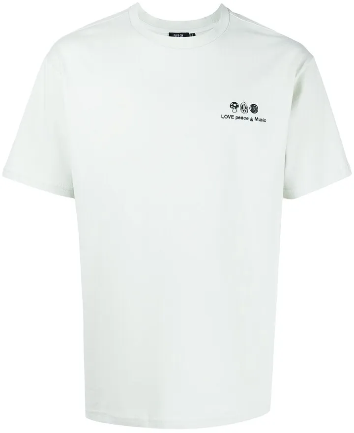 embroidered slogan cotton T-shirt