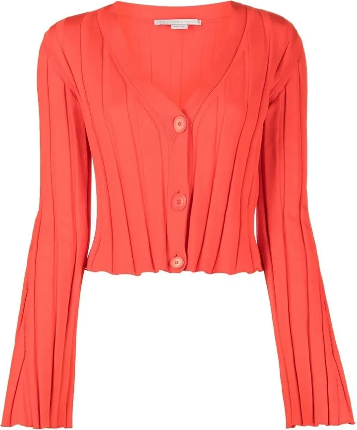 ribbed V-neck cardigan