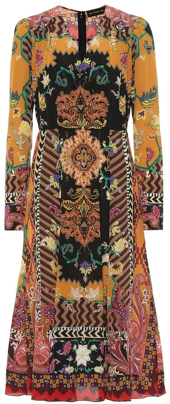 Printed silk midi dress