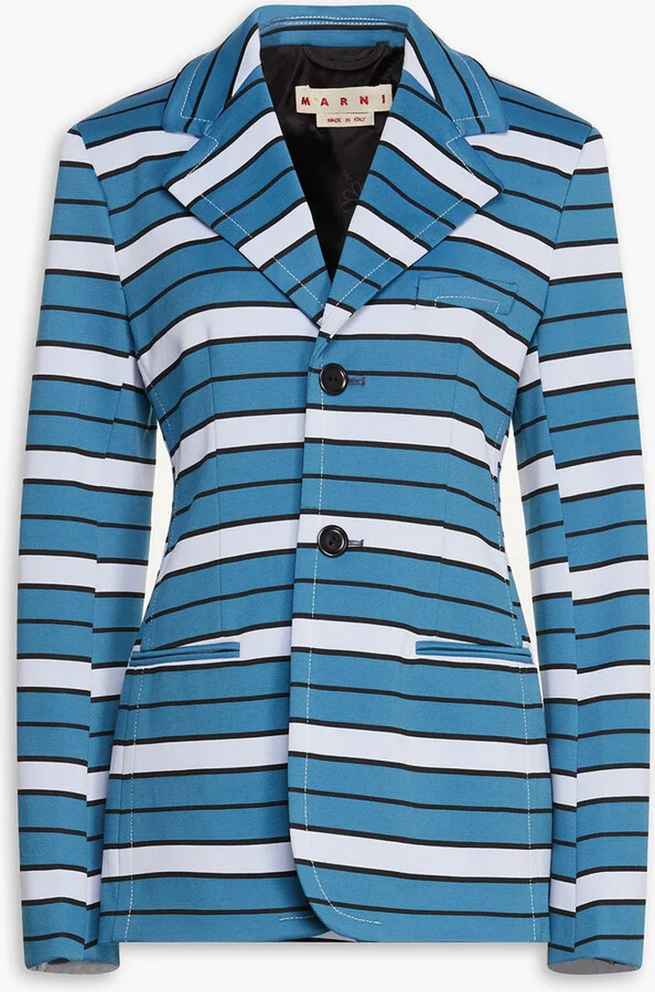 Striped ponte blazer