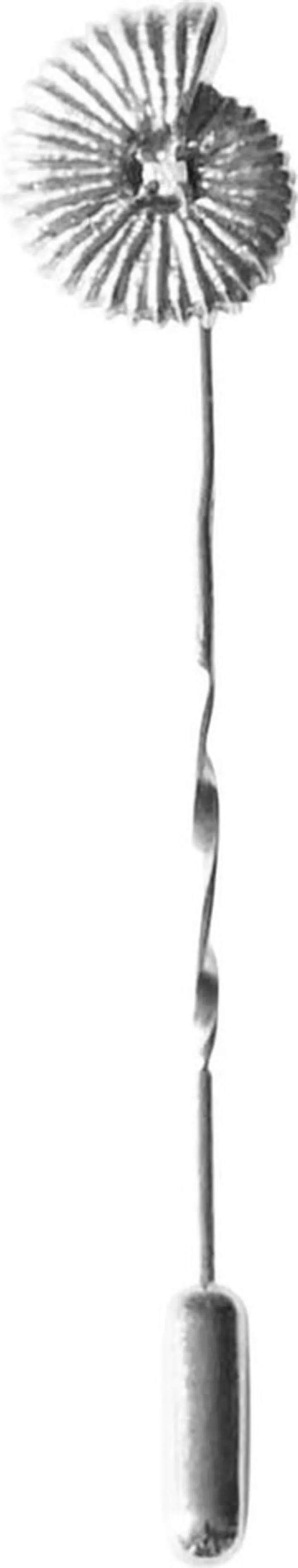 Lee Renee - Ammonite Diamond Tie Pin –Twist Tie Pin – Silver