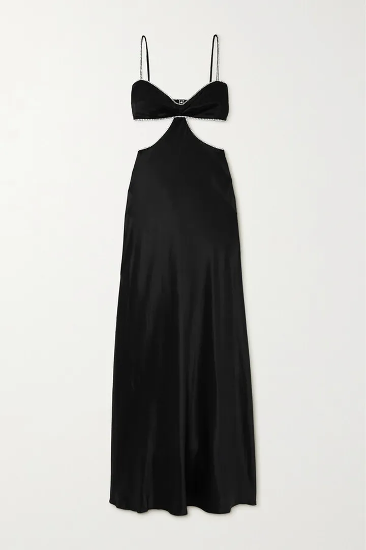 Michael Lo Sordo - Crystal-embellished Silk-satin Gown - Black