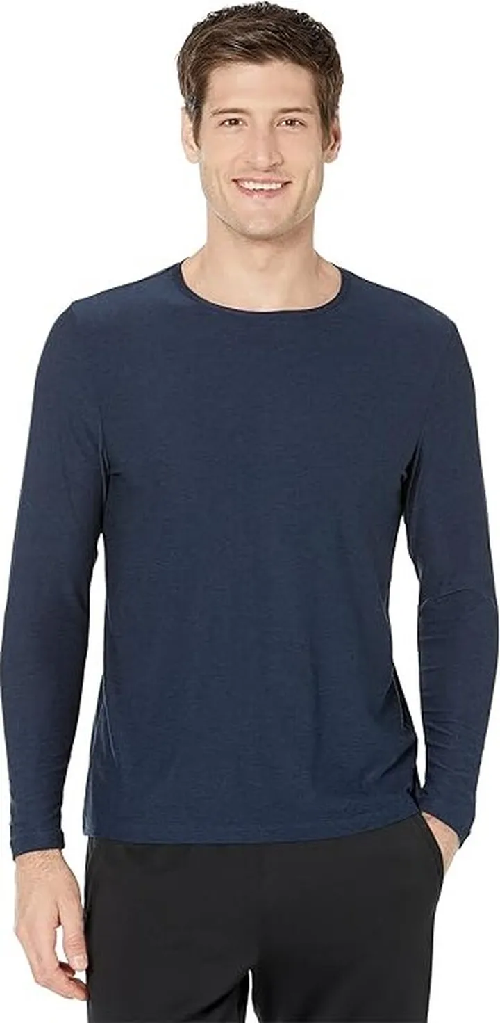 Beyond Yoga Always Beyond Long Sleeve Crew (Nocturnal Navy) Men's Clothing