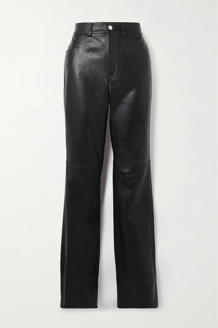 Wandler - Aster Leather Straight-leg Pants - Black