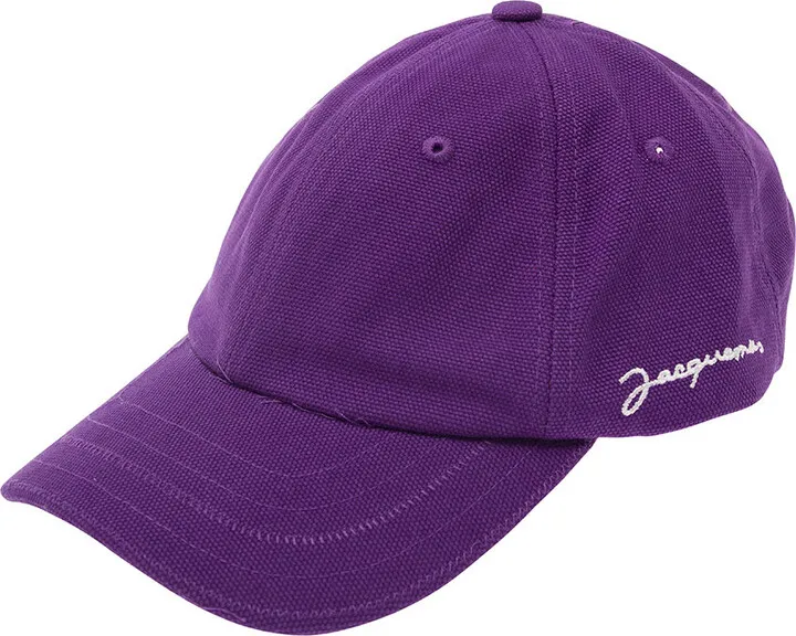 Purple Baseball Cap With Contrasting Logo Embroidery In Cotton Man
