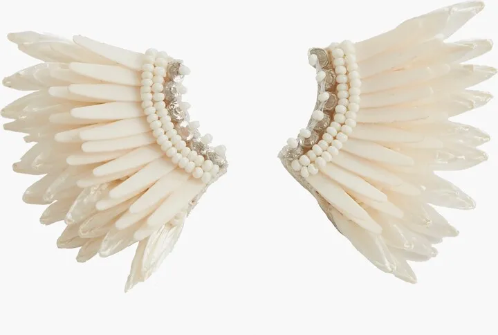 White Mini Raffia Madeline Earrings