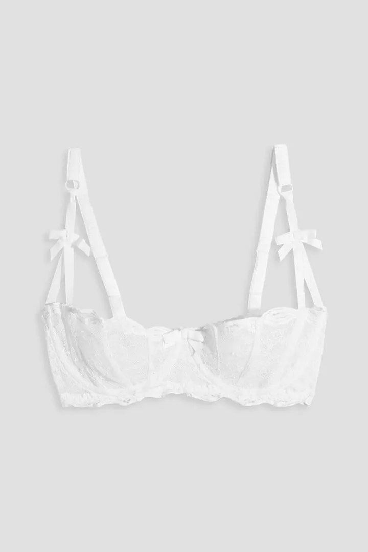 Demi stretch-lace balconette bra