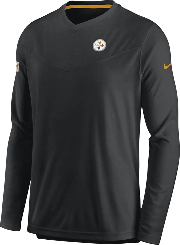 Nike Men's Dri-FIT Lockup Coach UV (NFL Pittsburgh Steelers) Long-Sleeve Top in Black