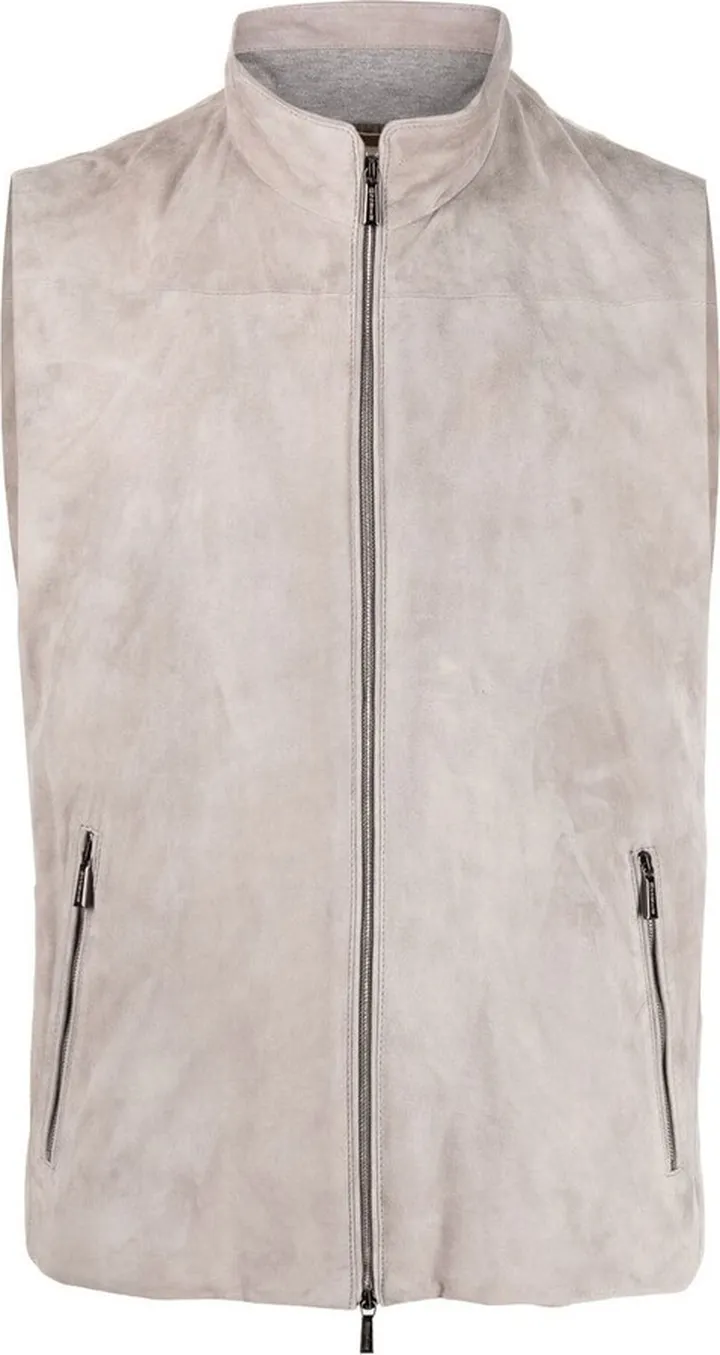 Zip-Up Leather Gilet