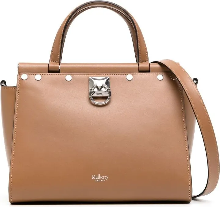 Iris leather tote bag