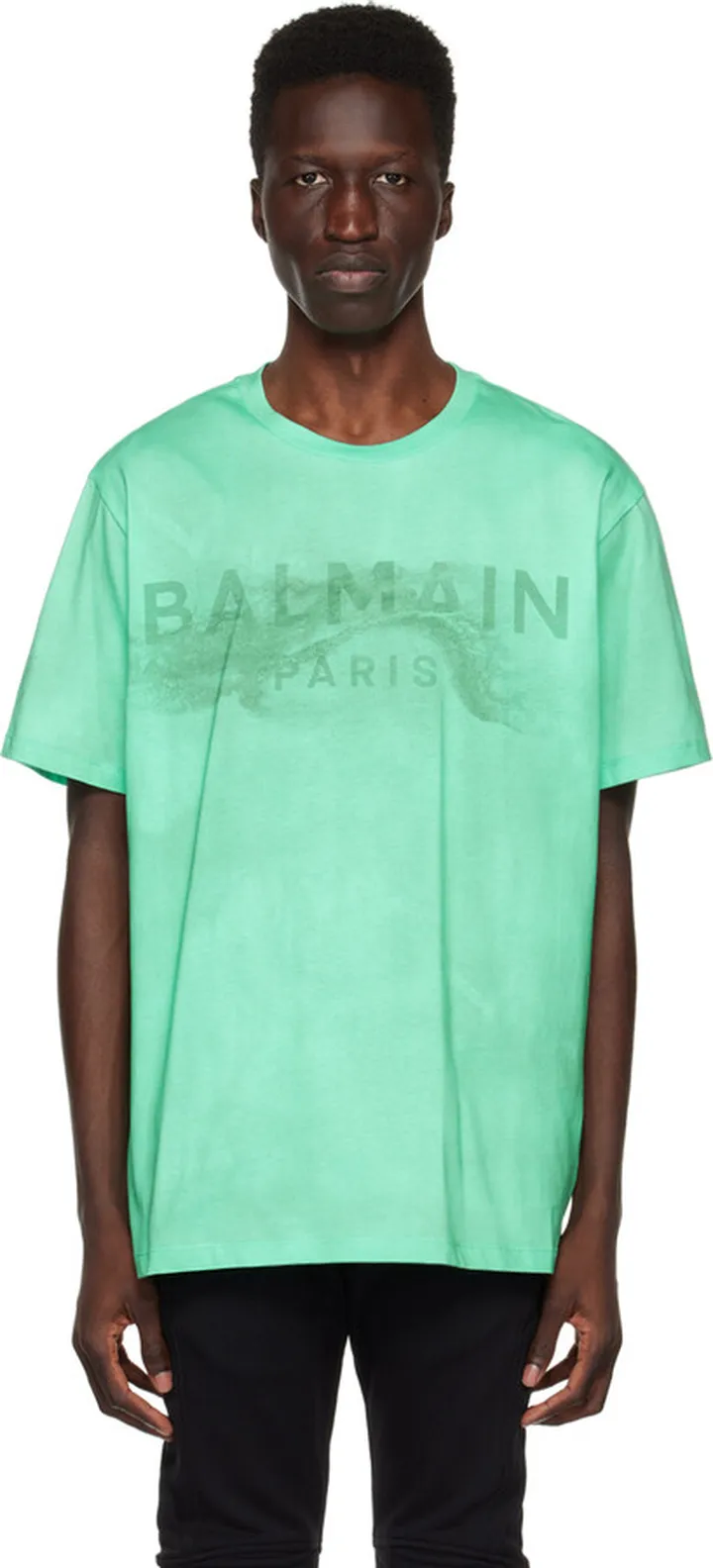 Balmain Green Printed T-Shirt