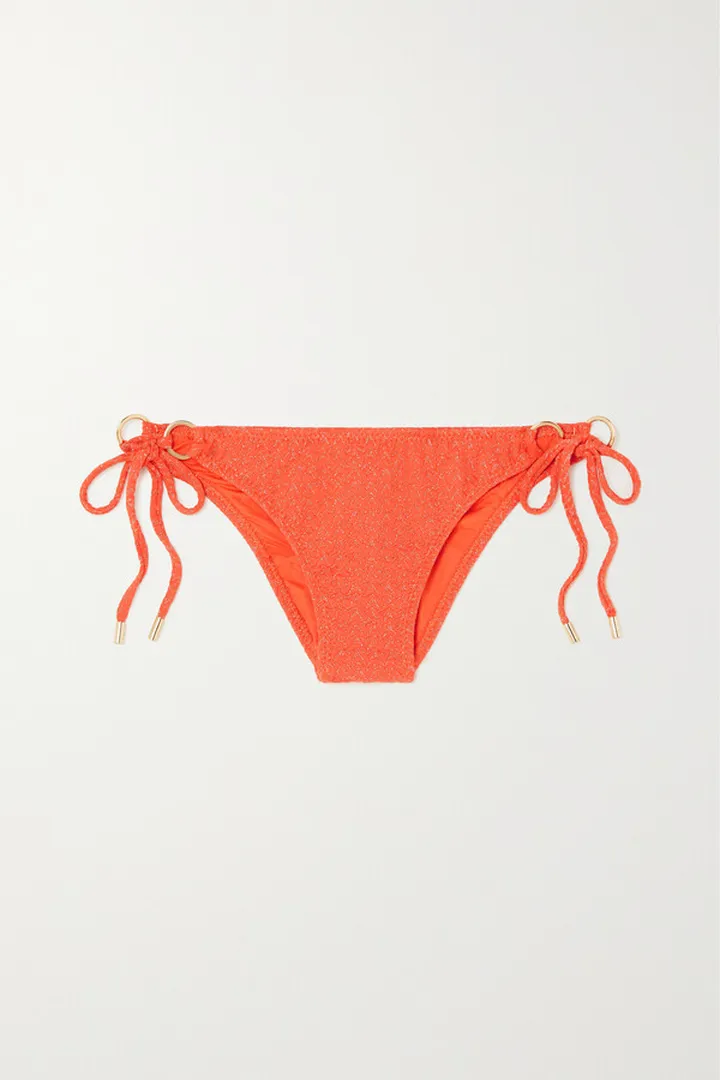 Melissa Odabash - Venice Metallic Textured Bikini Briefs - UK 6