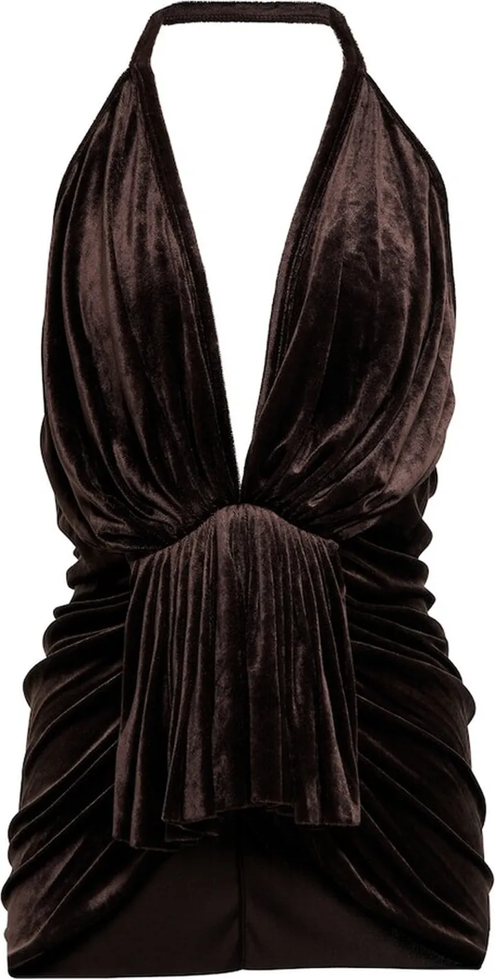 Halterneck velvet top